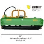 Victory FMHDH-70 Heavy Duty Flail Mower with Hydraulic Side Shift